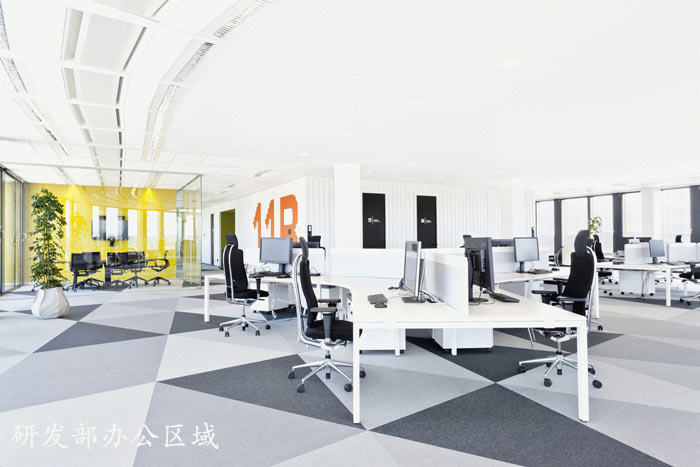 外貿(mào)電子商務(wù)公司辦公室研發(fā)部辦公區(qū)域裝修設(shè)計案例效果圖